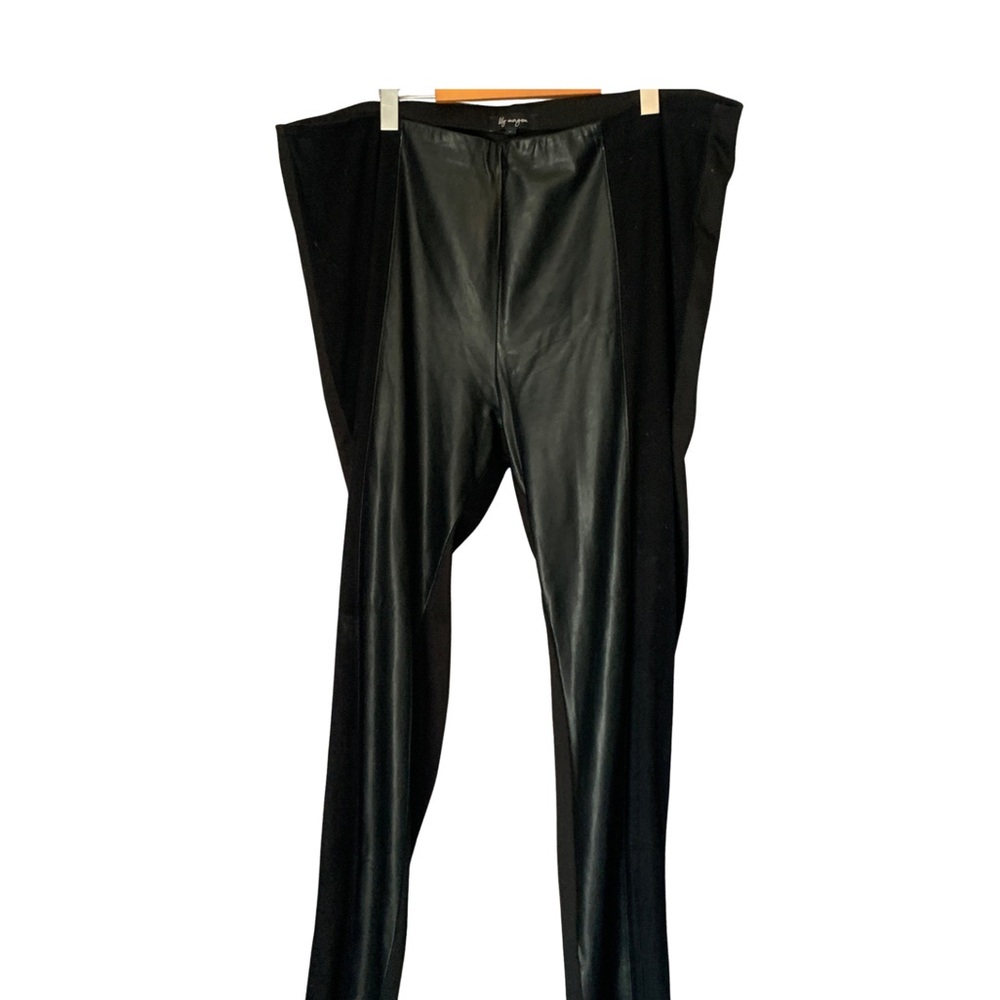 Lily Morgan Black Pants 2X Faux leather look